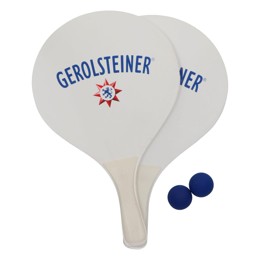 Gerolsteiner Water Beach Ball Set Game Beach Tennis 2 Rackets 2 Balls