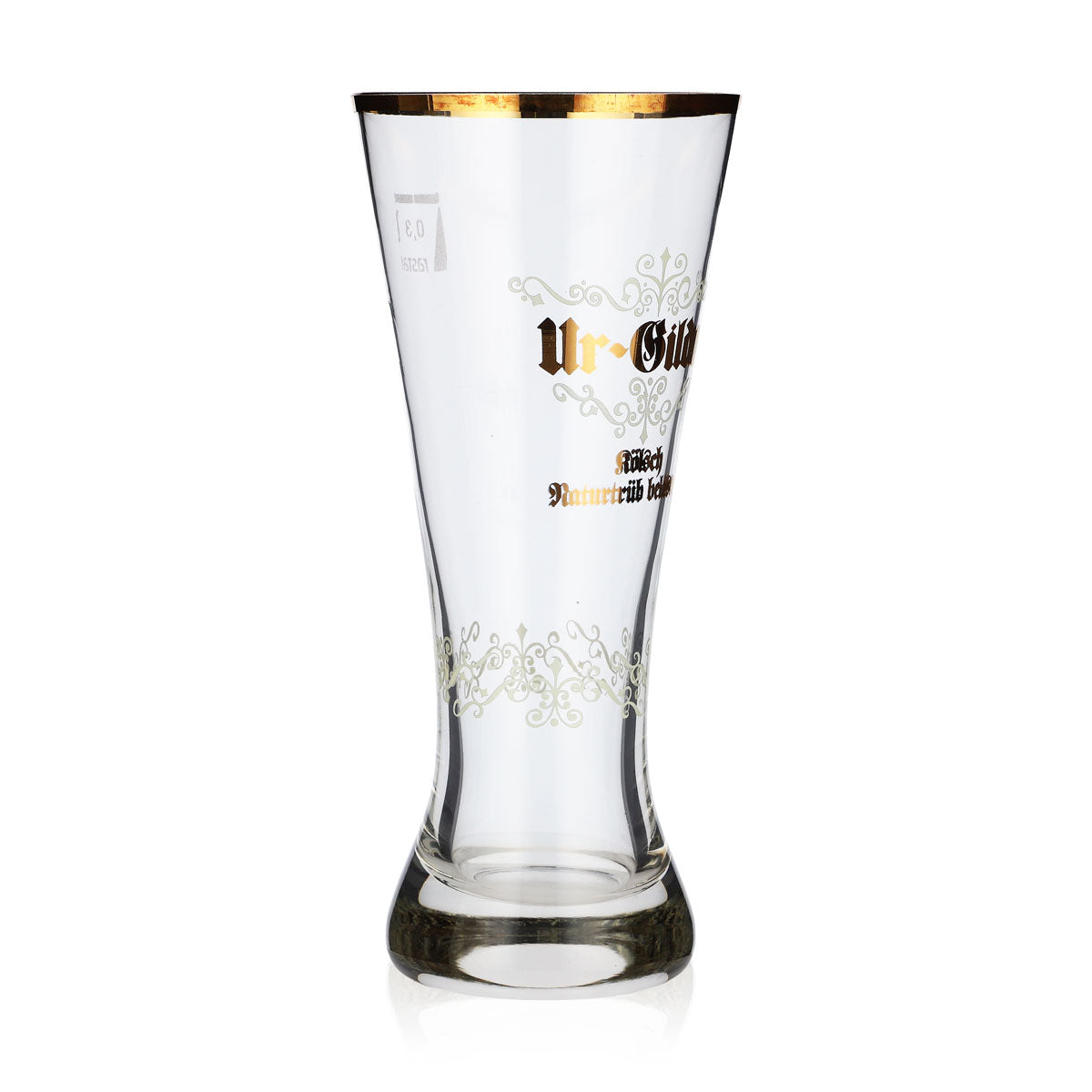 Gilden Kölsch Beer Glass 0.3l Goblet Original Gilden Kölsch Naturally Cloudy Gold Rim – View 2