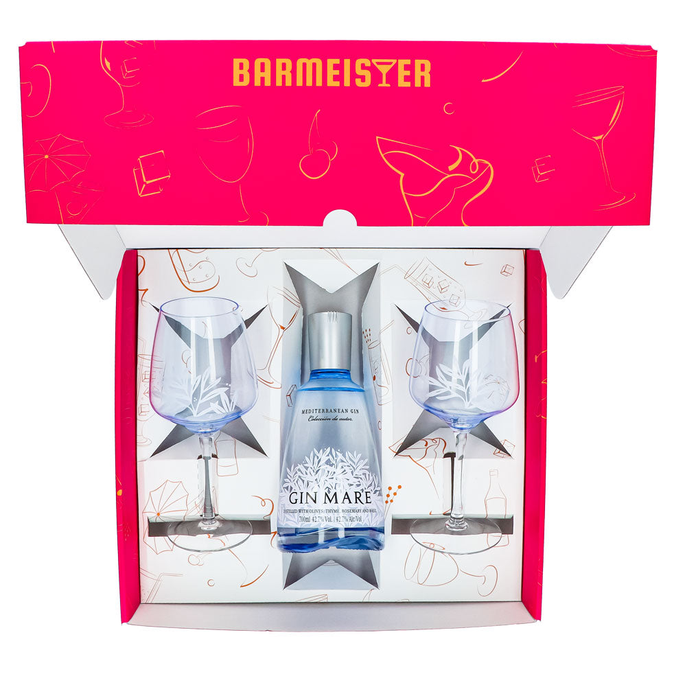 Gin Mare Gift Set 0.7L 42.7% + Copa I Pink Balloon Glass – View 3