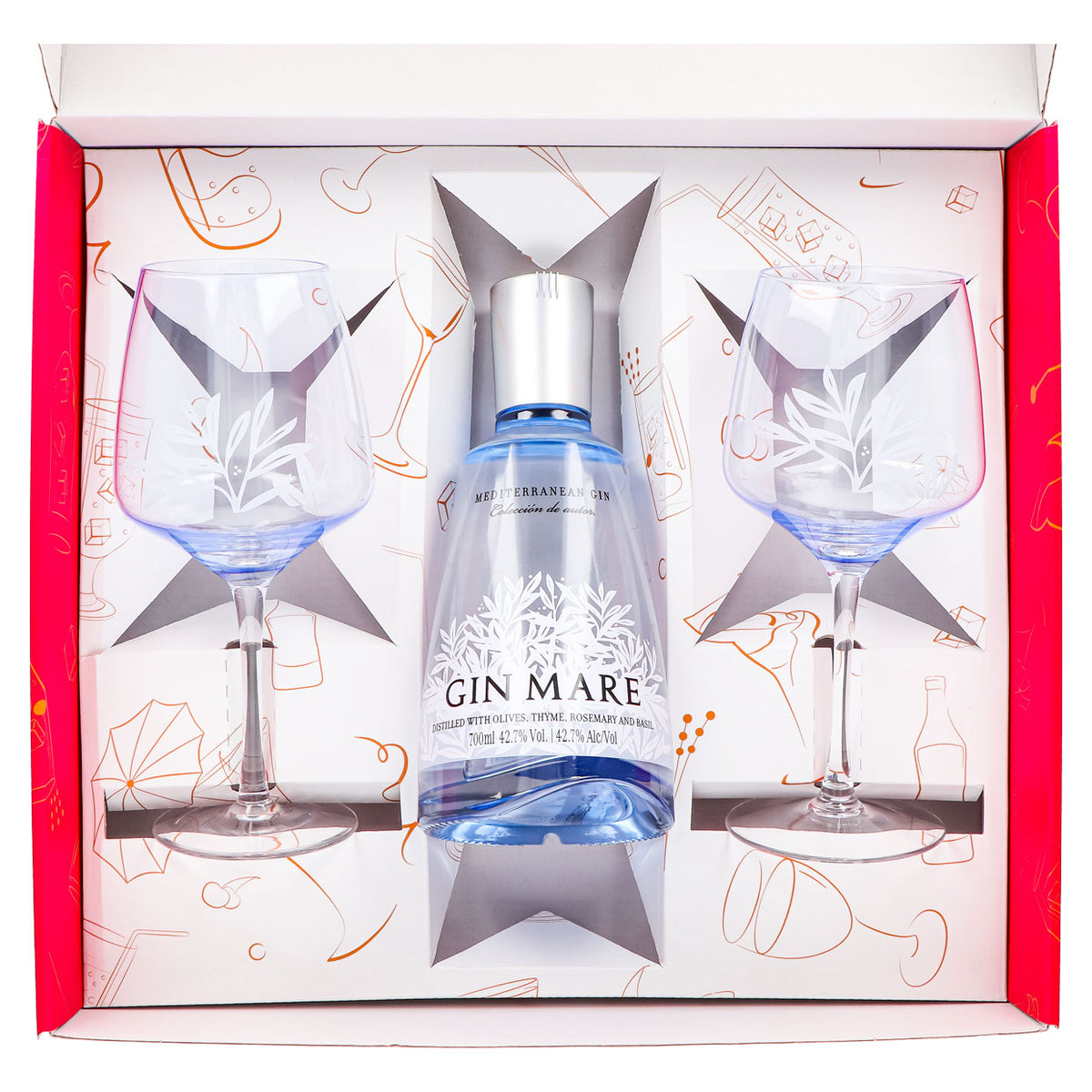 Gin Mare Gift Set 0.7L 42.7% + Copa I Pink Balloon Glass – View 4