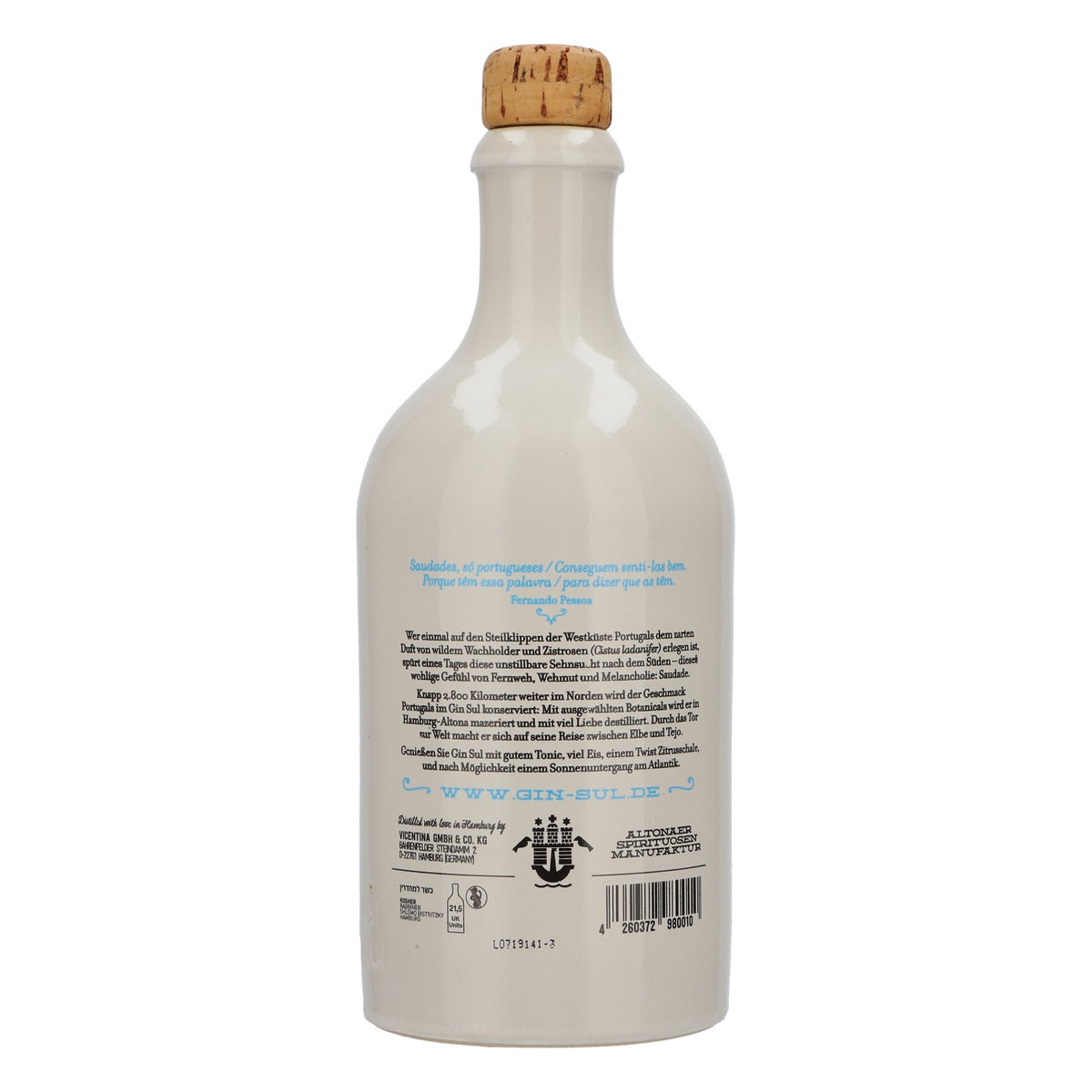 Gin Sul Gin EMPTY display bottle decorative bottle shop window bottle show bottle  0.5 l – View 3