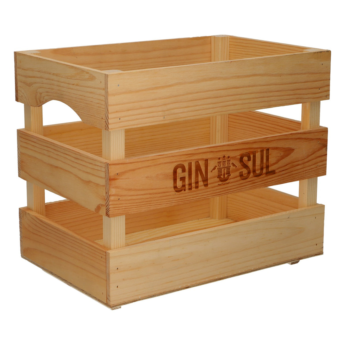Gin Sul Wooden Crate Bottle Holder for 2 Gin Bottles – Wooden Crate Bar Decor
