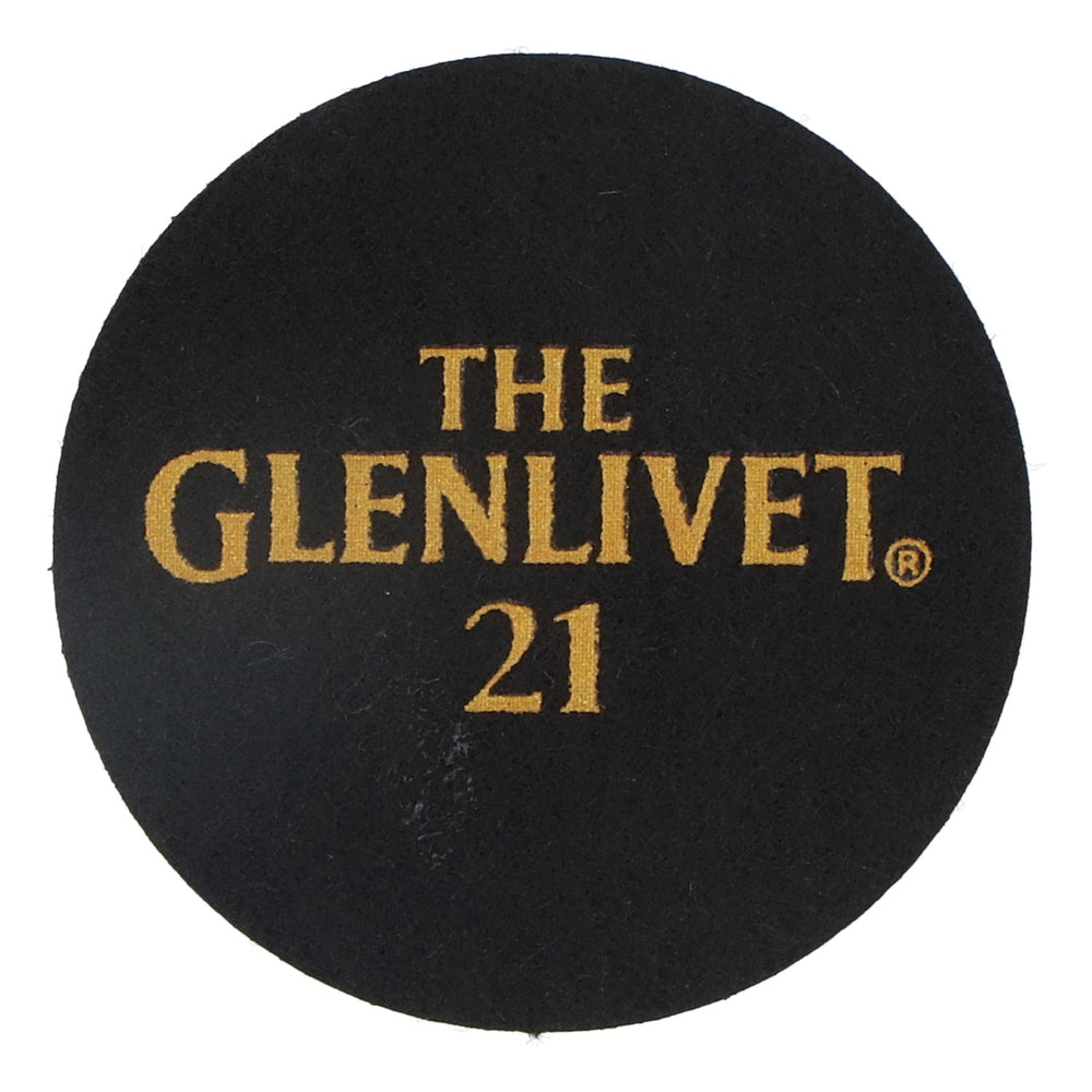 Glenlivet Whiskey Felt Coaster Glass Coaster Black 6.2 cm Diameter "Glenlivet 21"
