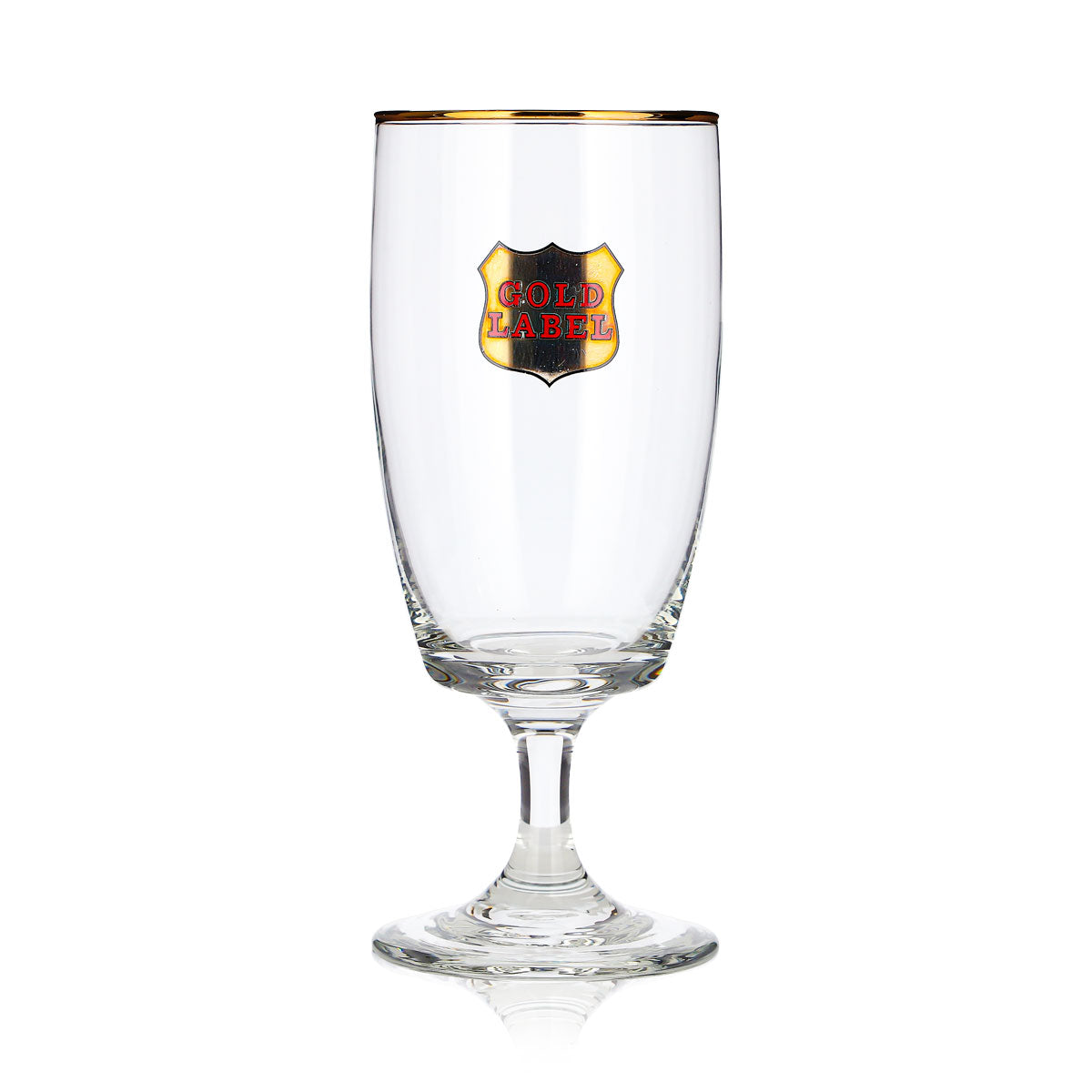 Gold Label Beer Glass, 0.24 L, Goblet Shape, Gold Rim, Gold Logo – View 2