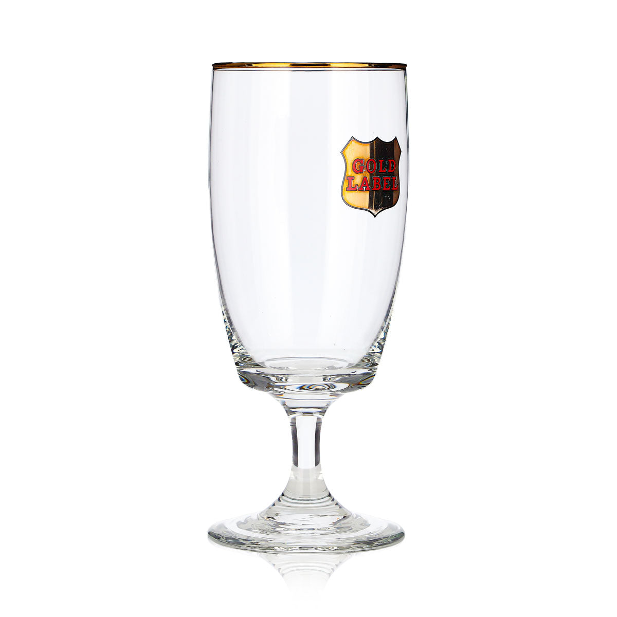 Gold Label Beer Glass, 0.24 L, Goblet Shape, Gold Rim, Gold Logo – View 3