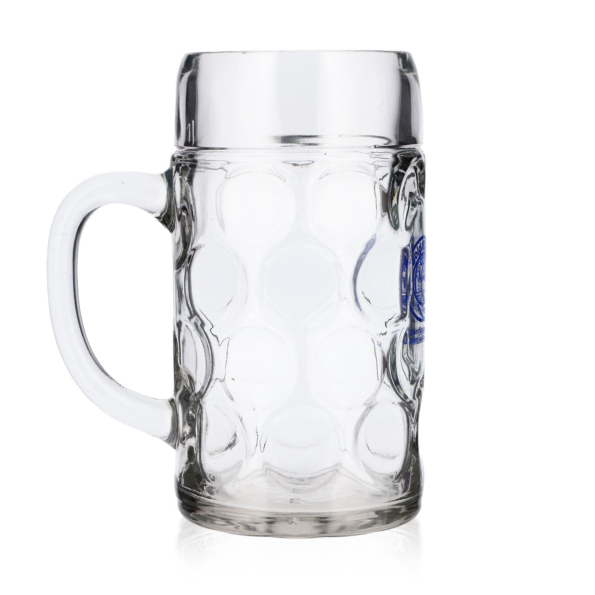 Gold Ochsen Beer Glass, 1-Liter Jug, Blue Logo – View 3