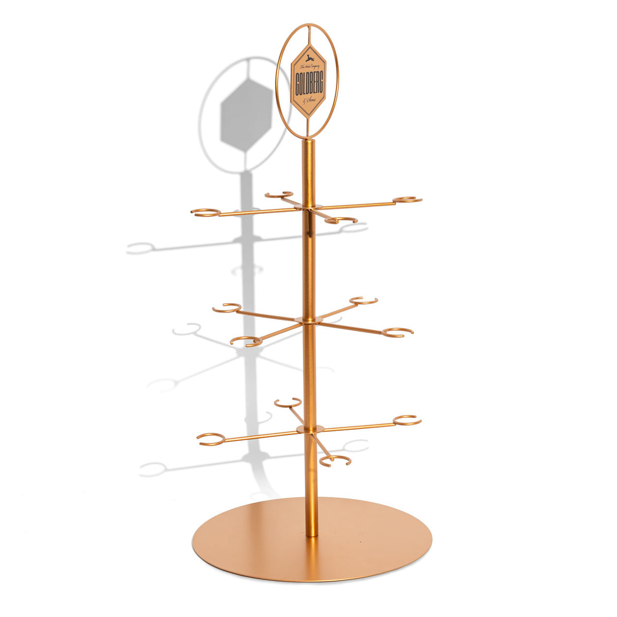 Goldberg Soft Drink Glass Tree Glass Holder Glass Presenter Serving Tree Copper – View 5