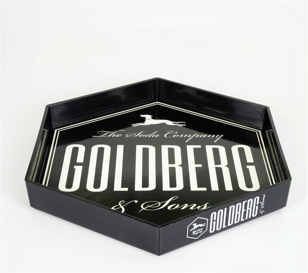 Goldberg Tonic Serving Tray Waiter Gastro Glasses Plastic Black