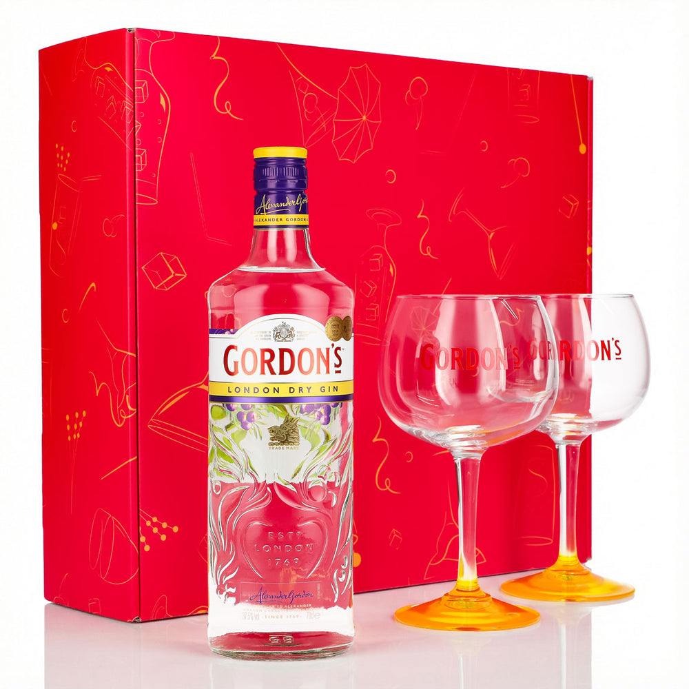 Gordon's Gin Gift Set 0.7L 37.5% + Balloon Glass Copa I Pink