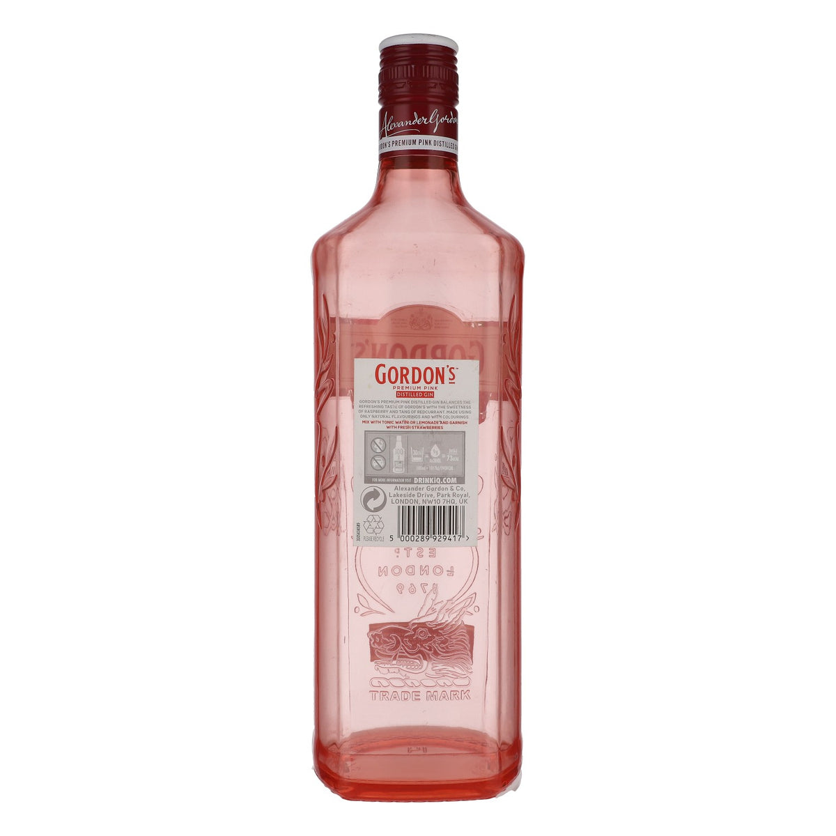 Gordon's Pink Gin EMPTY Acrylic Display Bottle Decorative Bottle Display Bottle Shop Window 3l – View 4