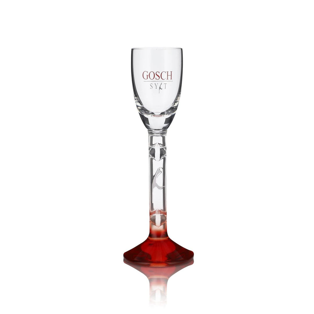 Gosch Glass 4cl Sylt Aqvavit Glass Set Red Base Liqueur Glass Shot Glass Gastro