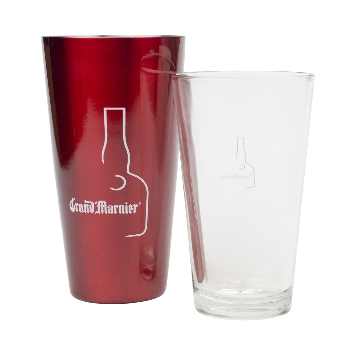 Grand Marnier Liqueur Shaker Boston Red Metal Glass Bartender Cocktail Mixer Bar