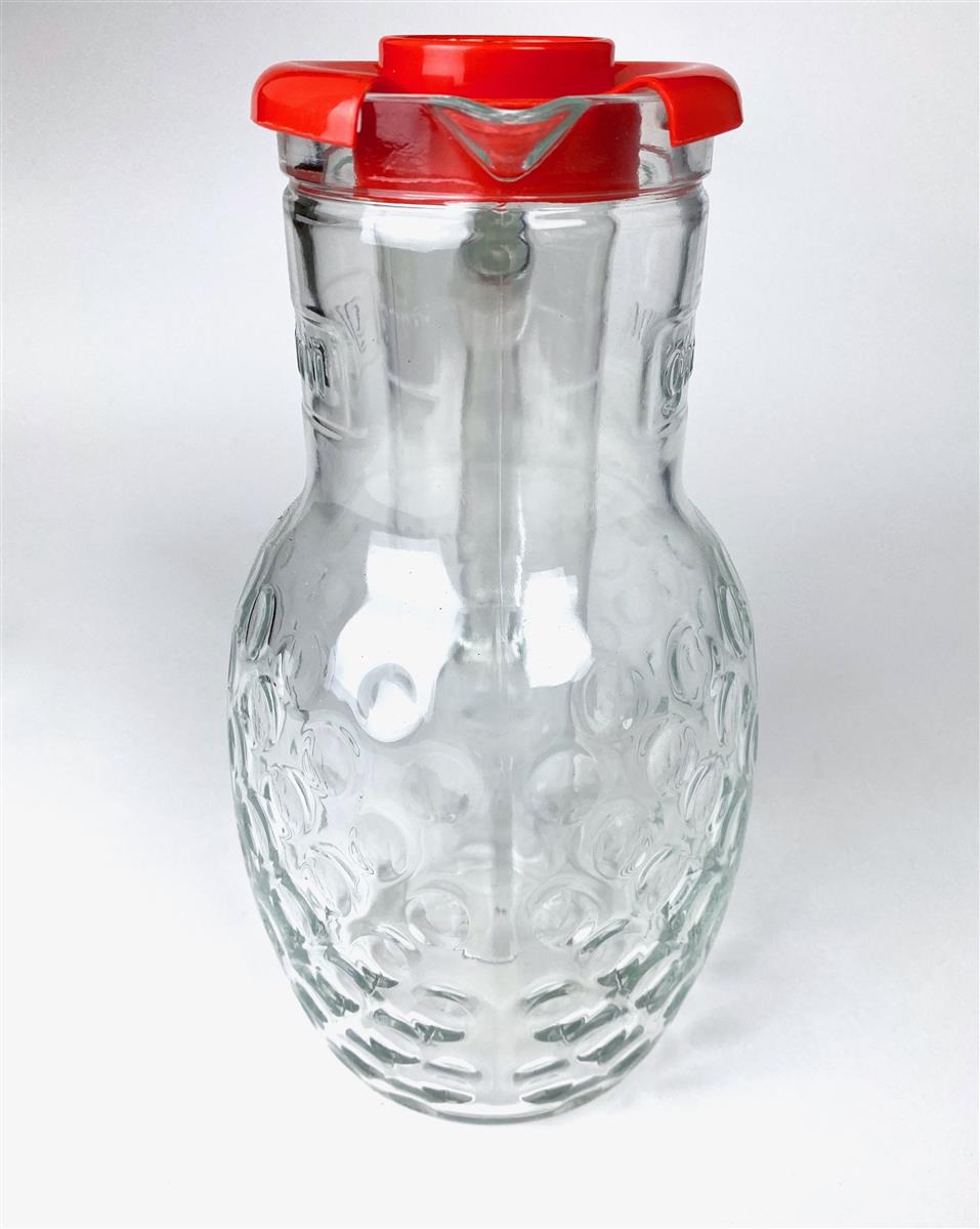 Granini Carafe Jug Glass 1.5l Contoured Relief Lid Juice Water Beverages Catering – View 3