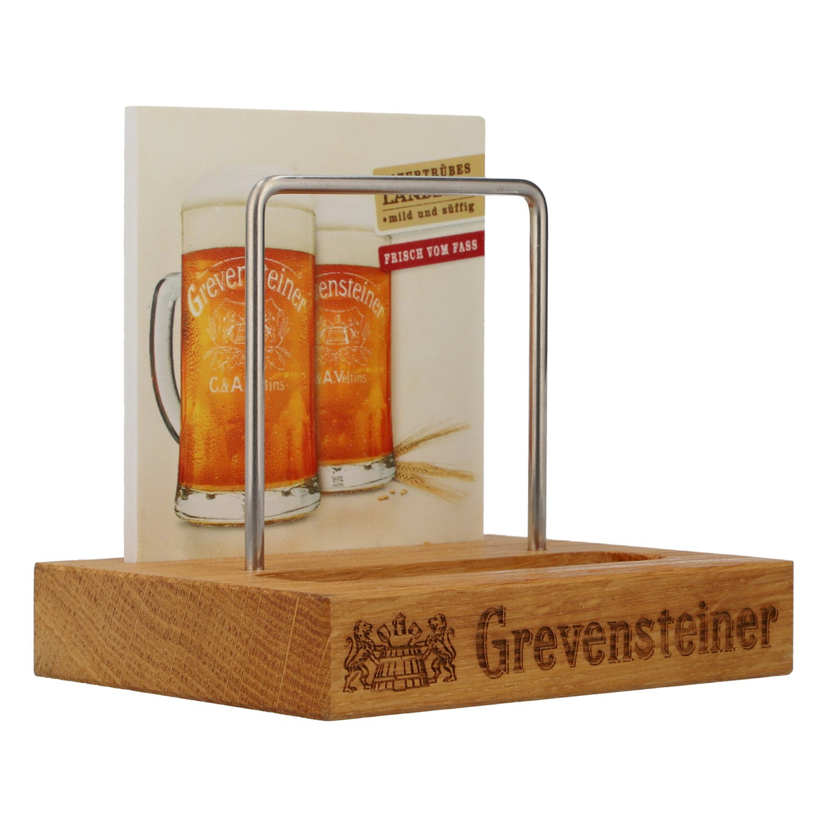 Grevensteiner Beer, Real Wood Menu Stand, New Wooden Table Stand