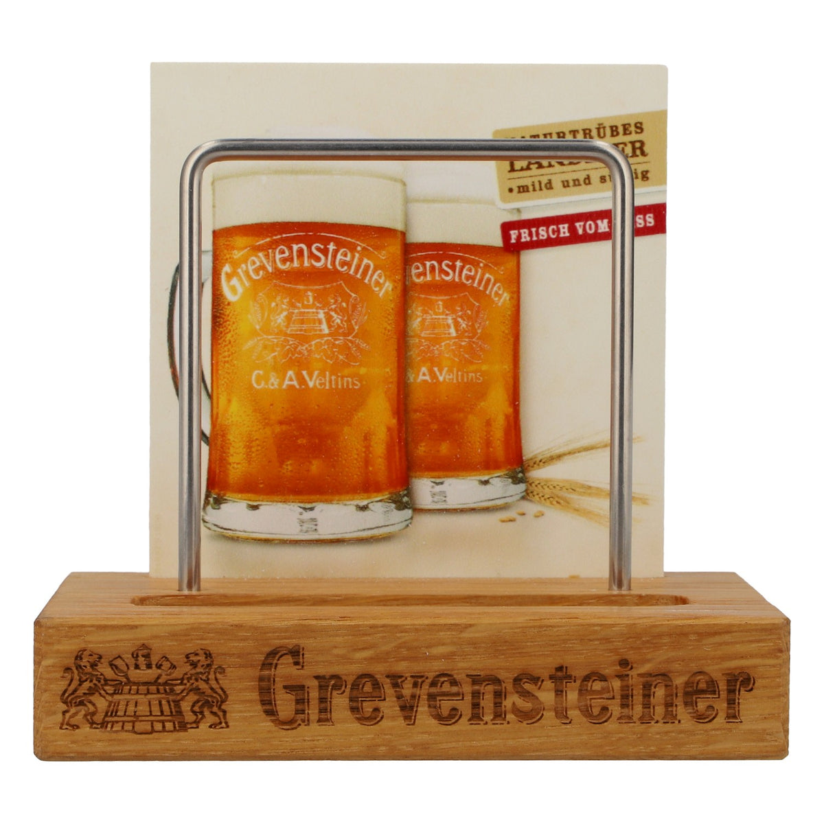 Grevensteiner Beer, Real Wood Menu Stand, New Wooden Table Stand – View 2