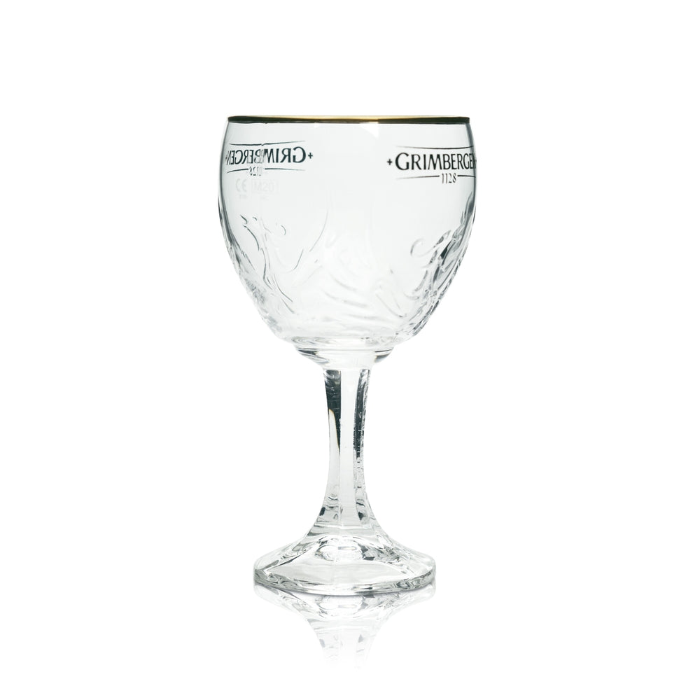 Grimbergen Glass 0.33l  Trophy Goblet Phoenix Contour Gold Rim Glasses Gastro Beer