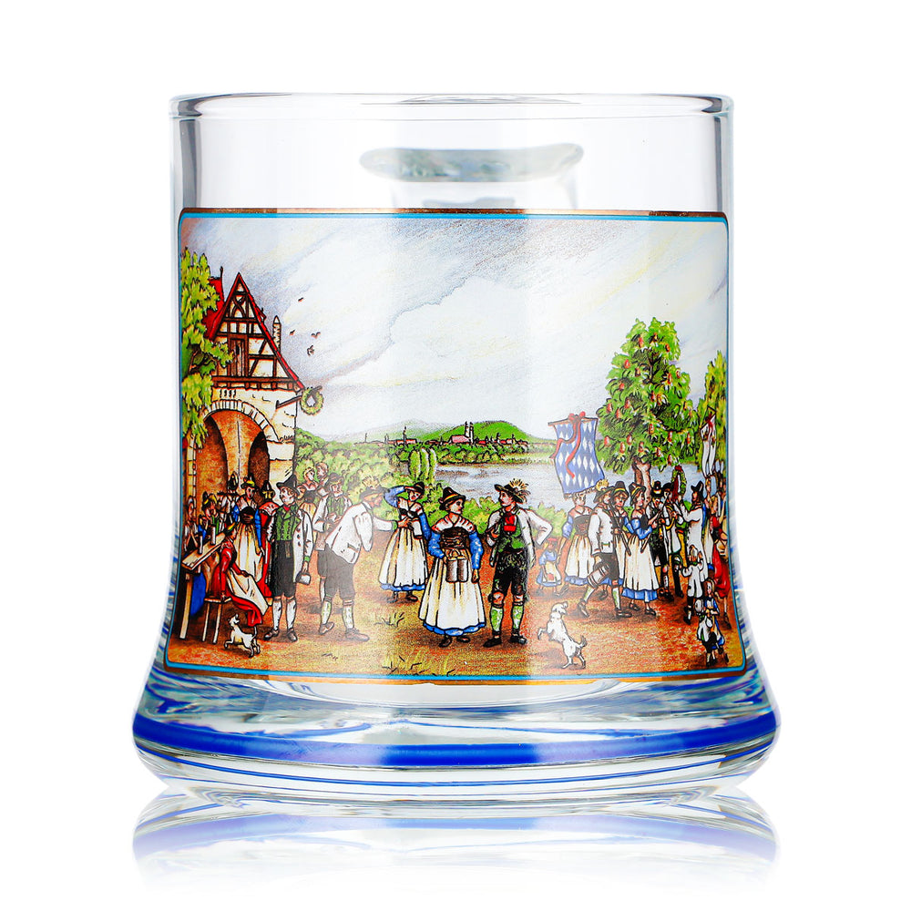 Grünwald Beer Glass 0.7 L Mug Bavarian Village Seidel Beer Mug Beer Glass Maßkrug
