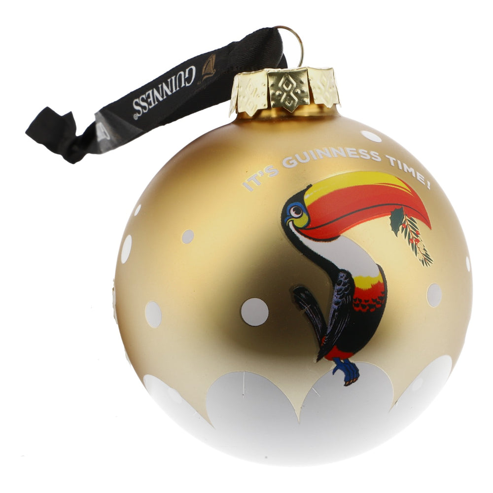 Guinness beer Christmas tree bauble Christmas tree baubles Gold "It's Guinness time"