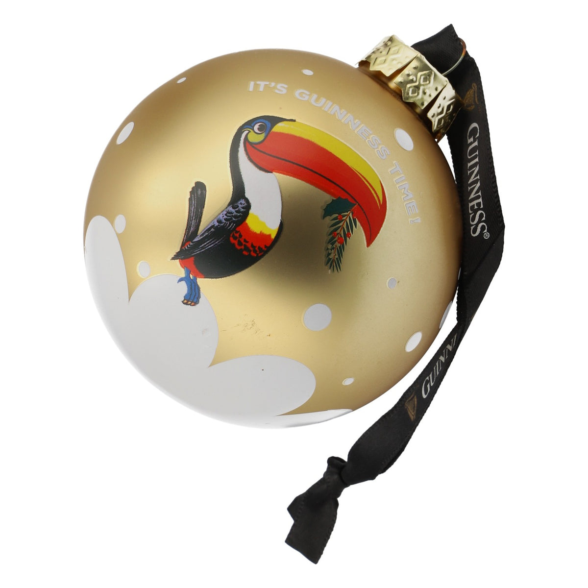 Guinness beer Christmas tree bauble Christmas tree baubles Gold "It's Guinness time" – View 2