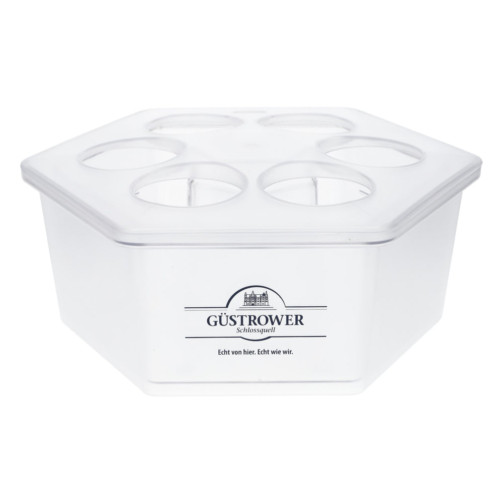 Güstrower water bottle cooler for 6 bottles, 6-sided, vacuum cooling, milk