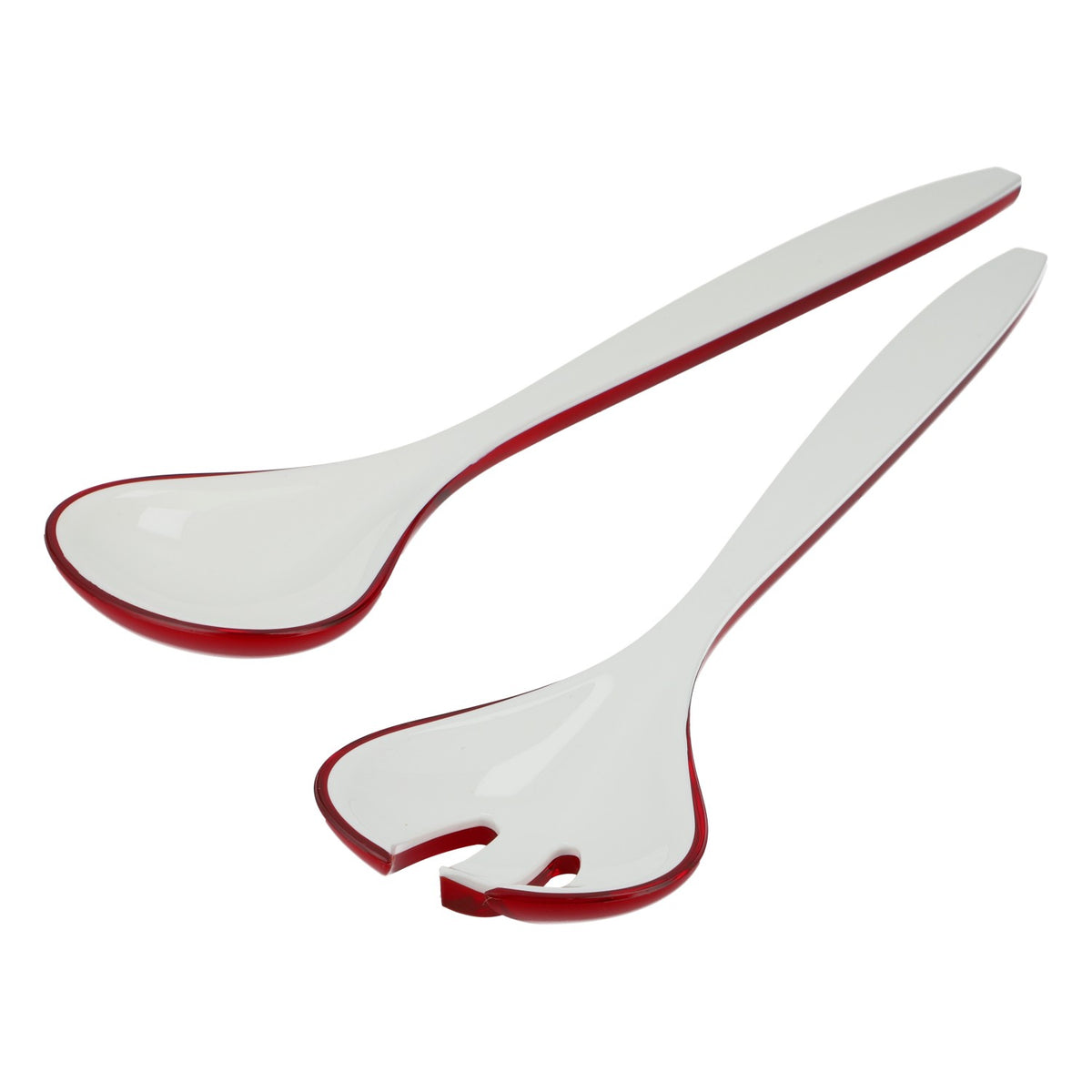 Guzzini Happy Hour Salad Servers, Red and White Plastic, 2-Piece Set
