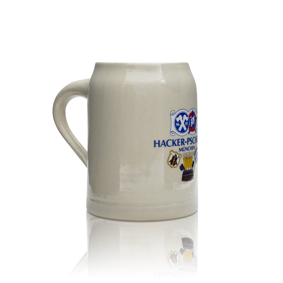 Hacker Pschorr beer mug glass 0.5 l clay tankard Seidel glasses catering Munich brewery – View 2
