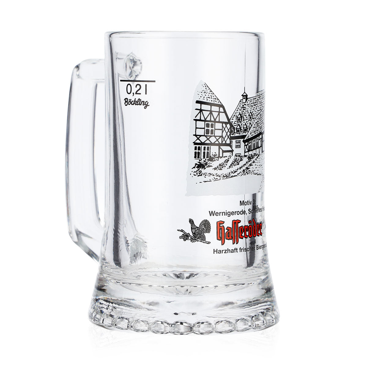 Hasseröder Beer Glass / Beer Mug, 0.2 L, Design 3: Wernigerode Leaning House, Böckling – View 2