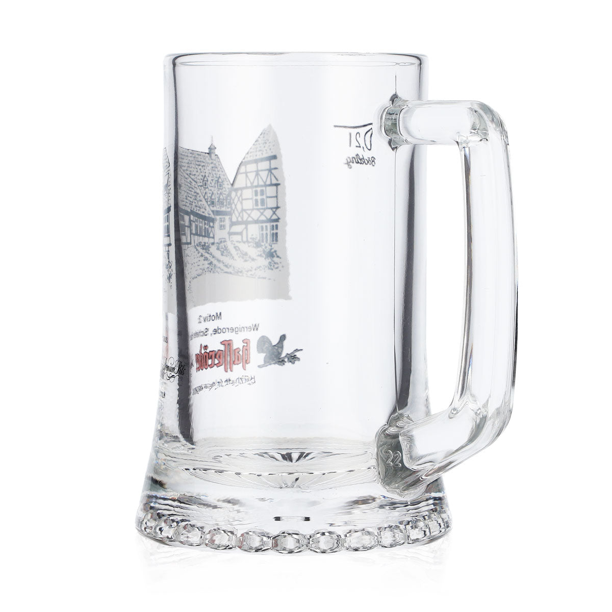 Hasseröder Beer Glass / Beer Mug, 0.2 L, Design 3: Wernigerode Leaning House, Böckling – View 4