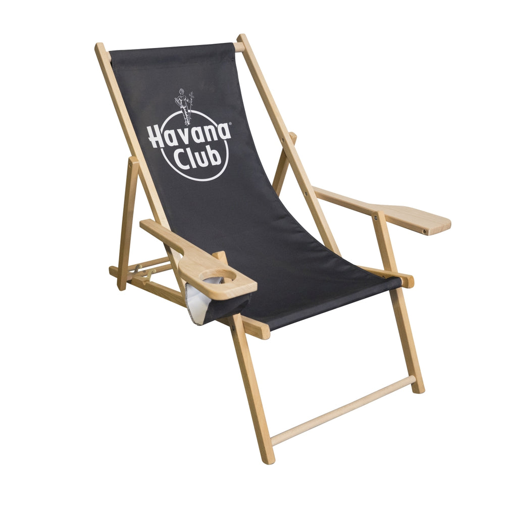 Havana Club Deck Chair Drink Holder Folding Chair Lounge Chair Beach Bar Outdoor