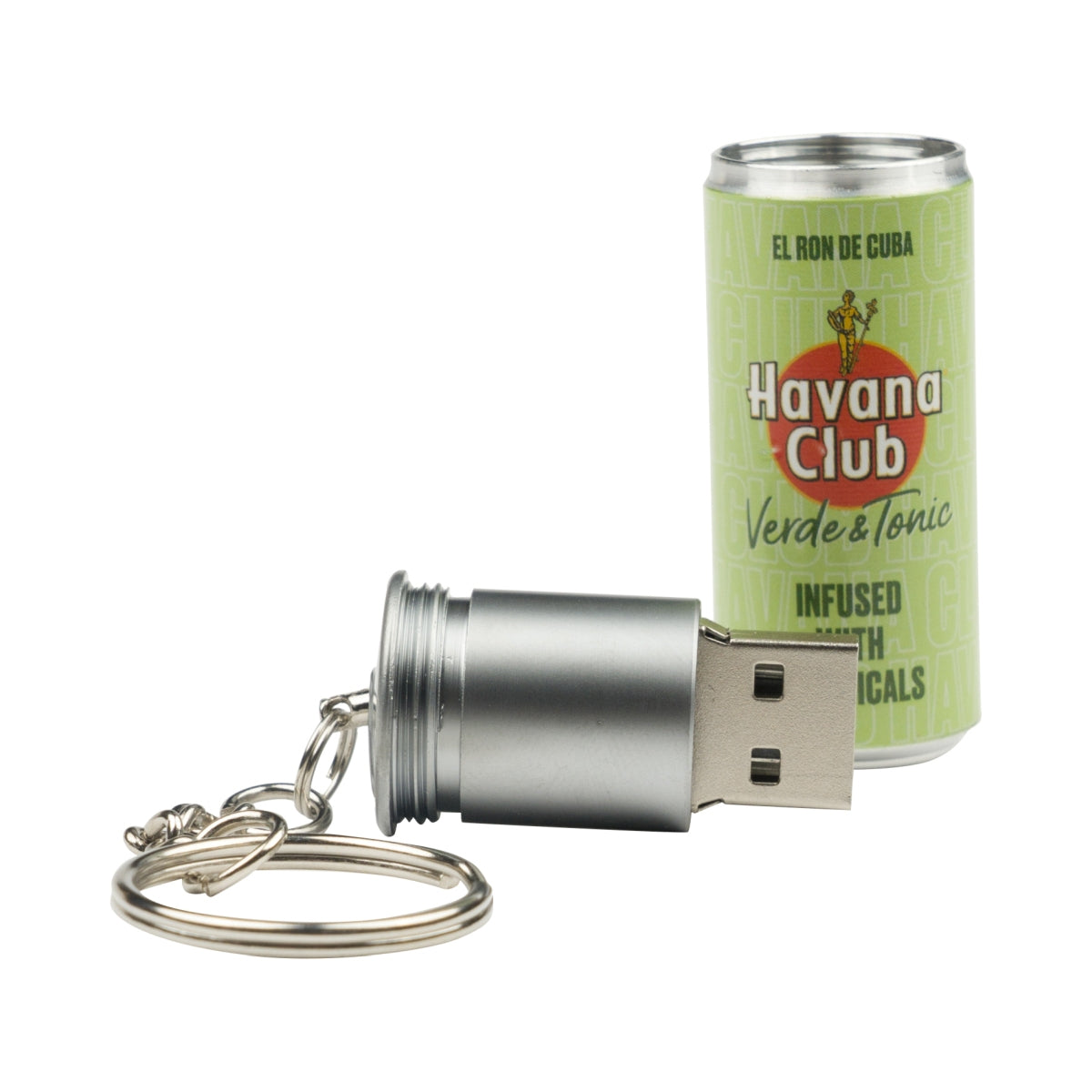 Havana Club Rum USB stick key ring tin Verde Key Ring Tonic Green – View 2