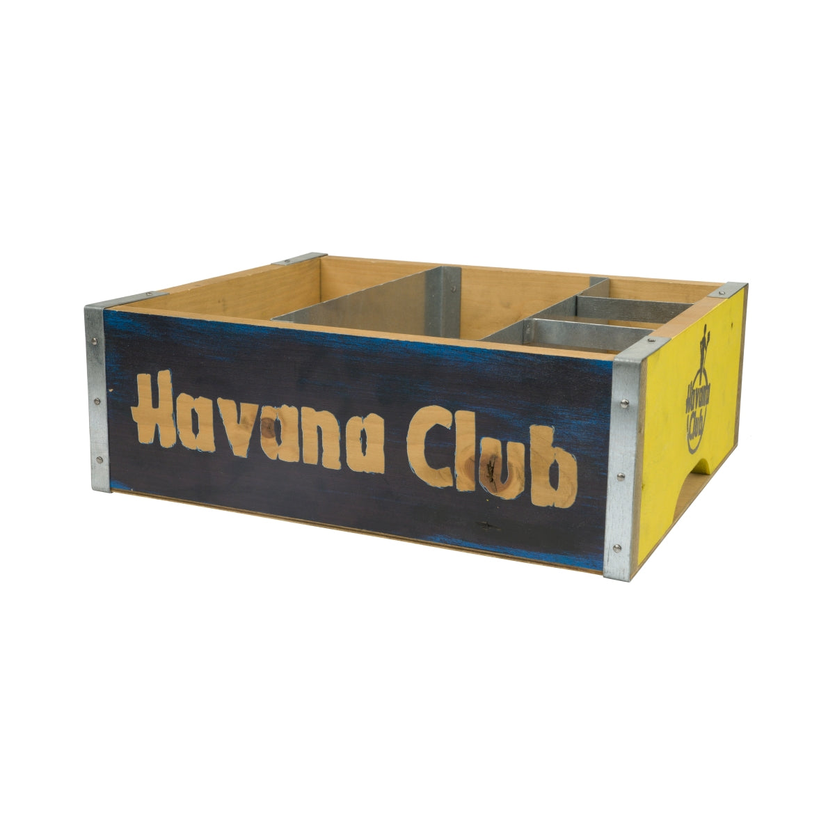 Havana Rum Barcaddy XL Wooden Organizer Bar Box Cooler Display Show Yellow