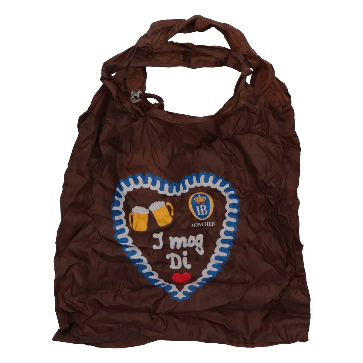 HB Munich Beer Bag, Foldable, Beer Bottle Shape, "I mog Di," Heart, Gift, Bavaria