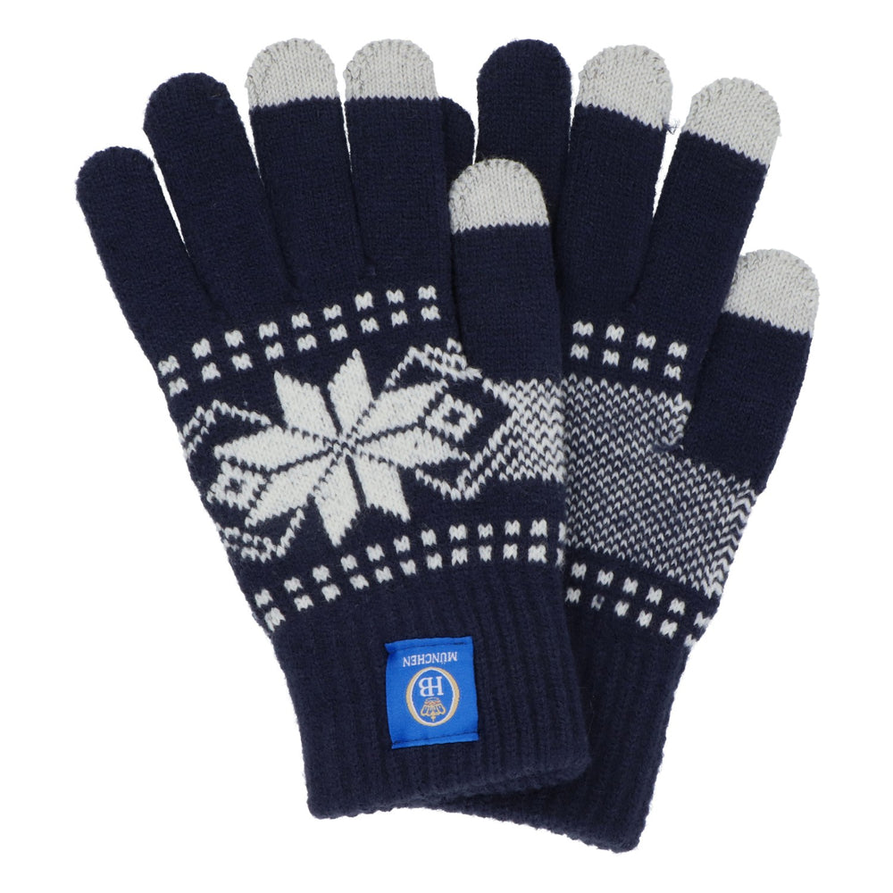 HB Munich Beer Wool Winter Gloves Touchscreen Snowflakes