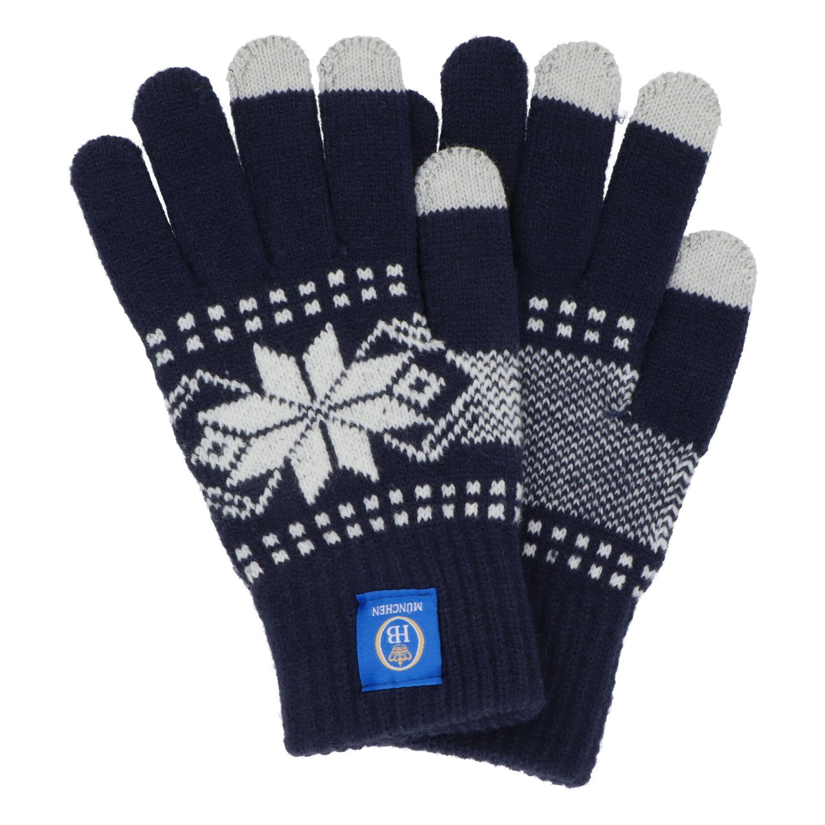HB Munich Beer Wool Winter Gloves Touchscreen Snowflakes