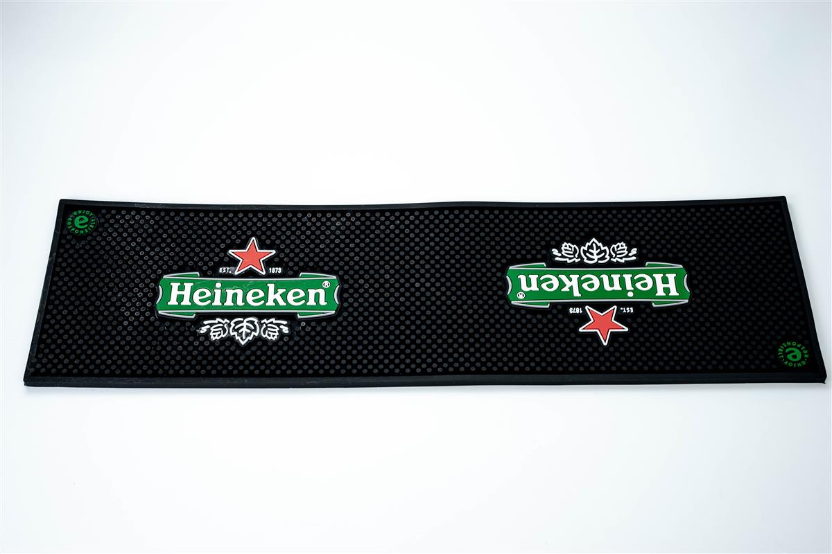 Heineken Beer Bar Mat Drip Mat Bar Accessories Black Large 60 x 17