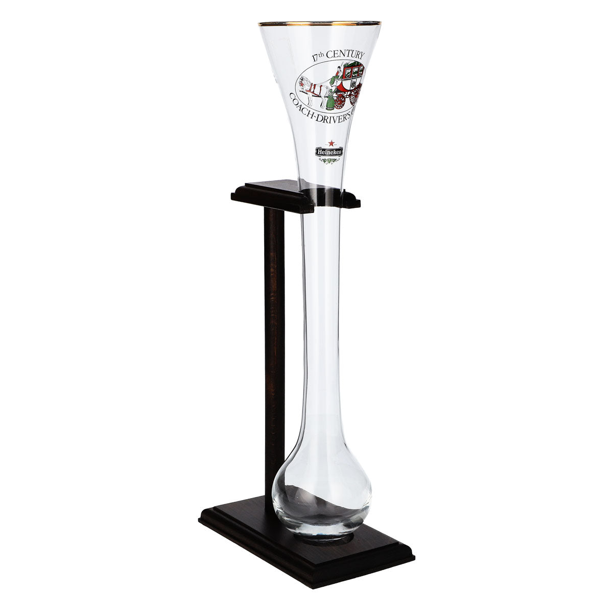 Heineken Beer Glass, Goblet, 0.73 L, Hand-Blown with Wooden Stand, Decorative – View 2