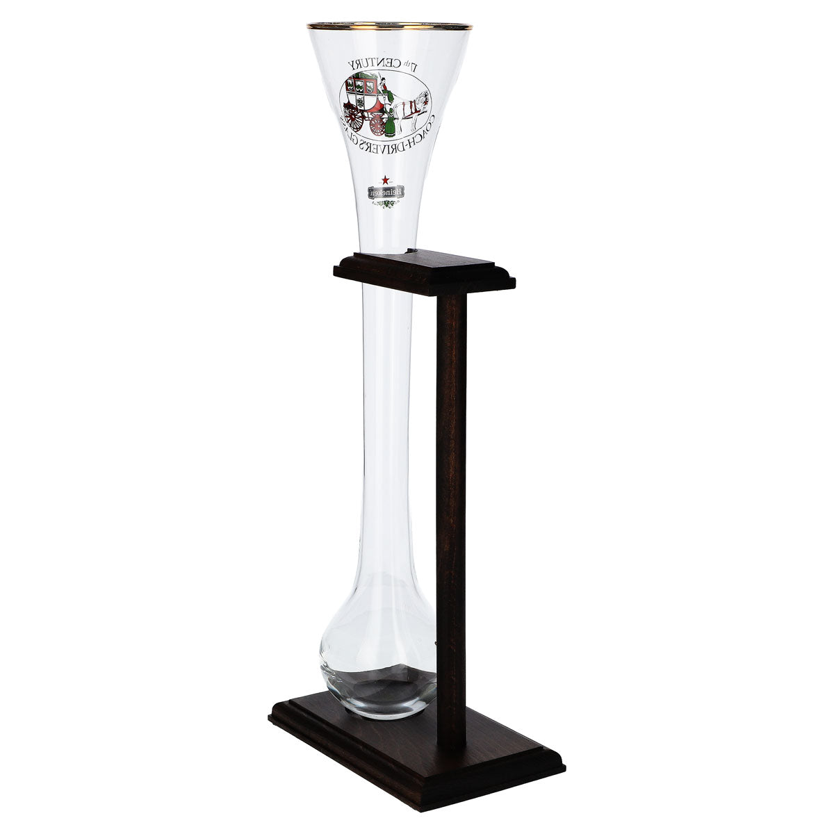 Heineken Beer Glass, Goblet, 0.73 L, Hand-Blown with Wooden Stand, Decorative – View 4