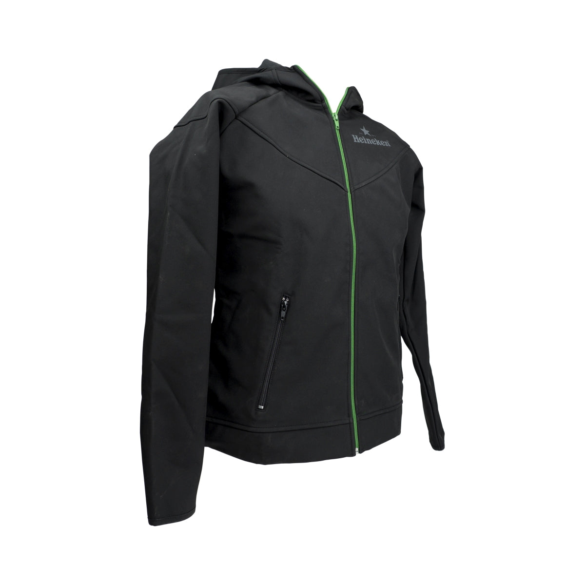 Heineken Beer Jacket Women's Size L Black/Green Softshell with Zipper – View 2