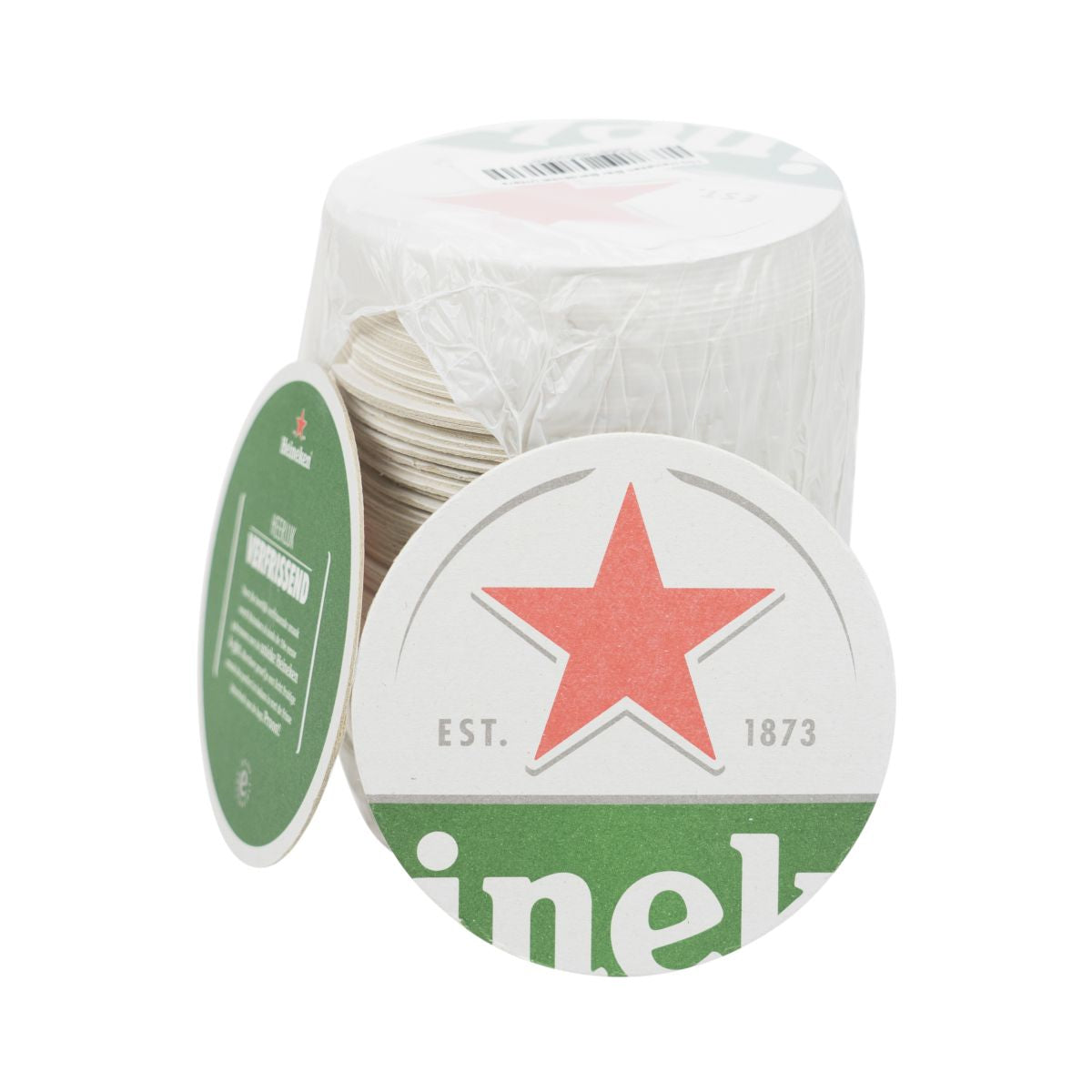 100x Heineken beer coasters with drip protection, round, catering accessories