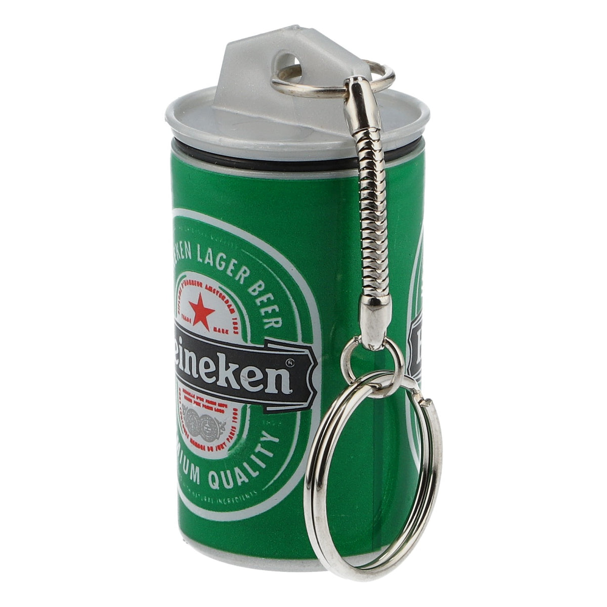 Heineken Keychain Beer Can Container Green Plastic Mini Can – View 4