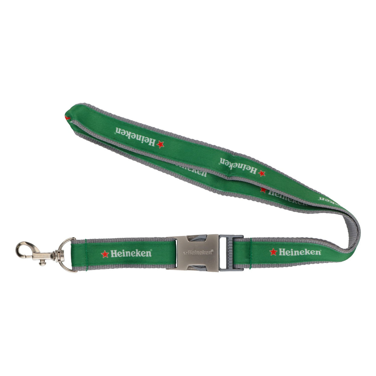 Heineken Lanyard Bottle Opener with Metal Buckle, Green/Gray