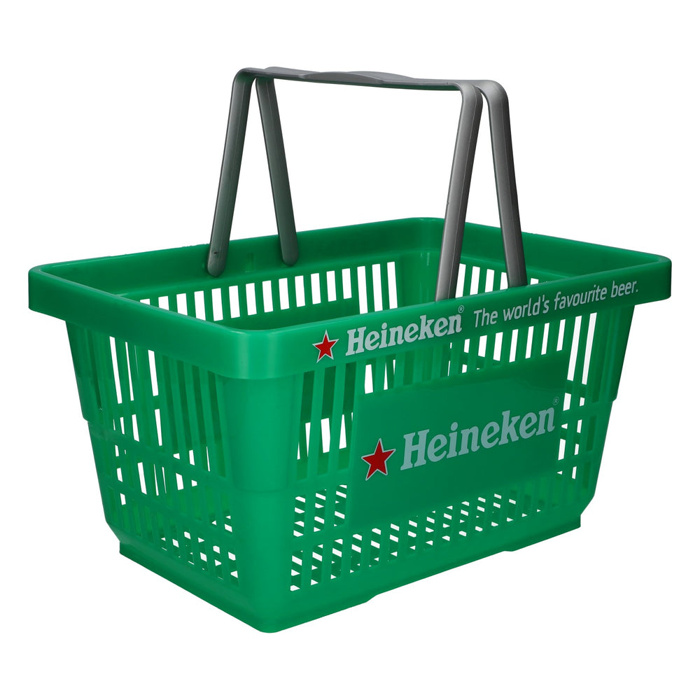 Heineken Shopping Basket with Foldable Handles, Green Plastic