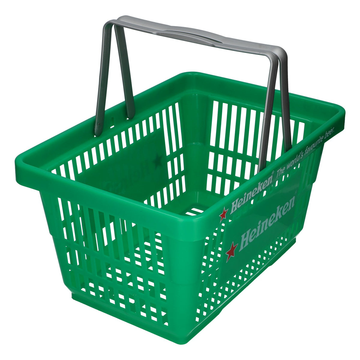 Heineken Shopping Basket with Foldable Handles, Green Plastic – View 4