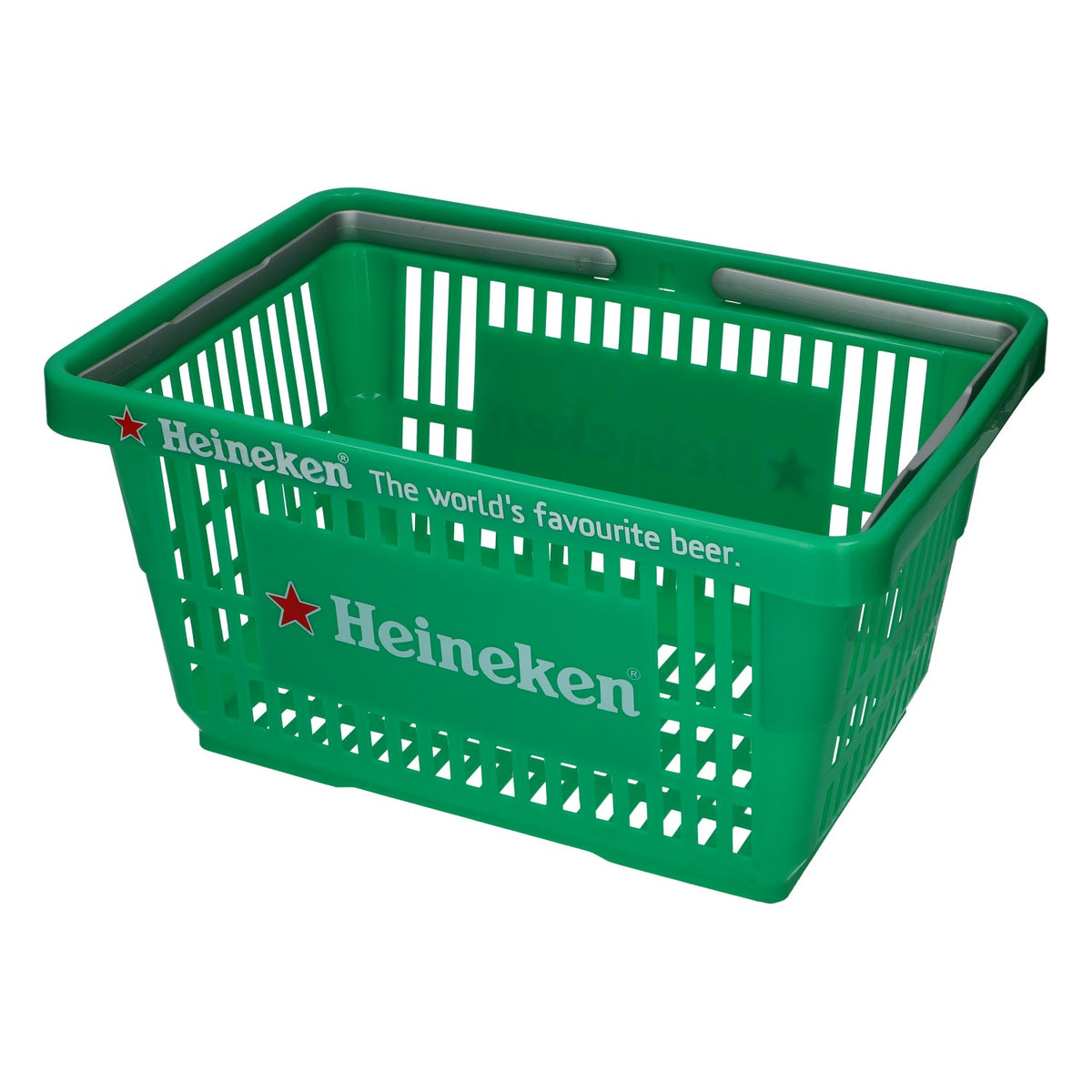 Heineken Shopping Basket with Foldable Handles, Green Plastic – View 5