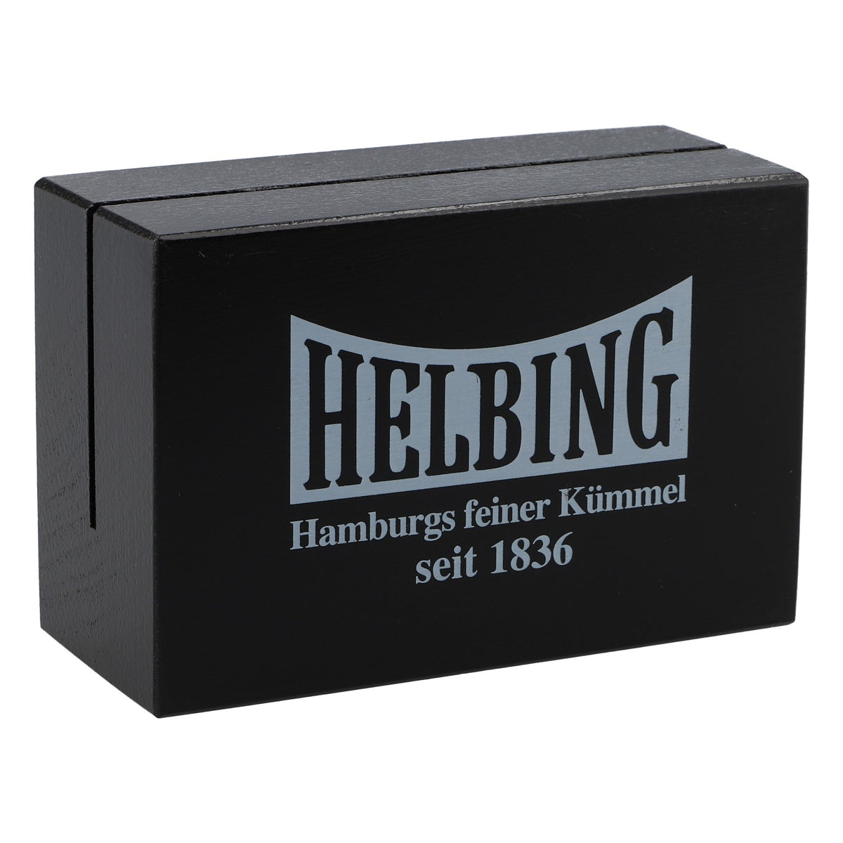 Helbing Kümmel Schnapps Card Holder Table Display Black Square