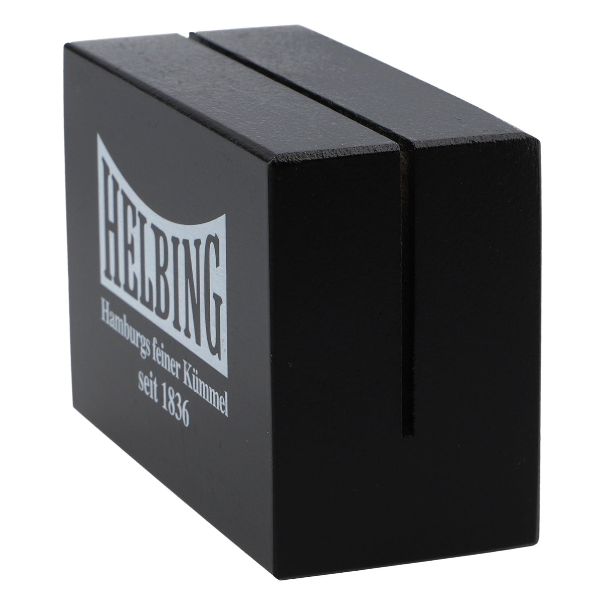 Helbing Kümmel Schnapps Card Holder Table Display Black Square – View 3