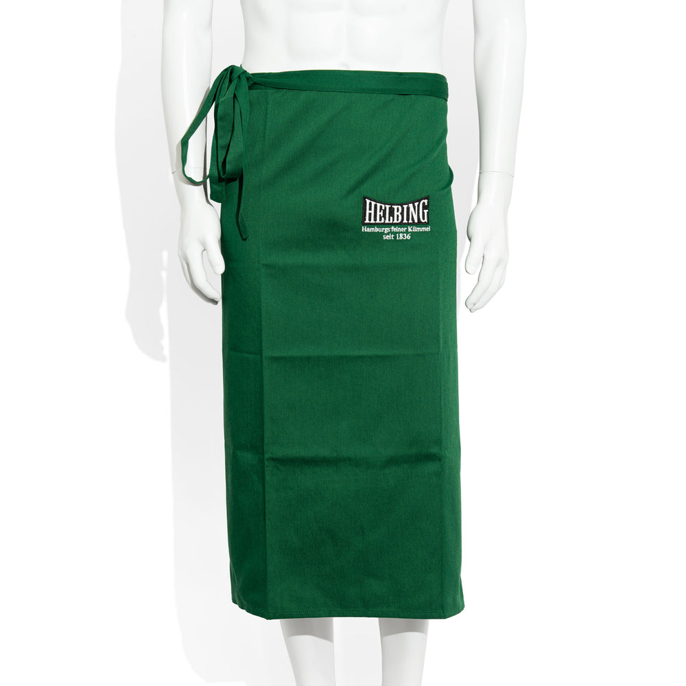 Helbing Schnaps Glass Long Green Bistro Apron, Mixed Fabric, Caraway, Waiter's Apron