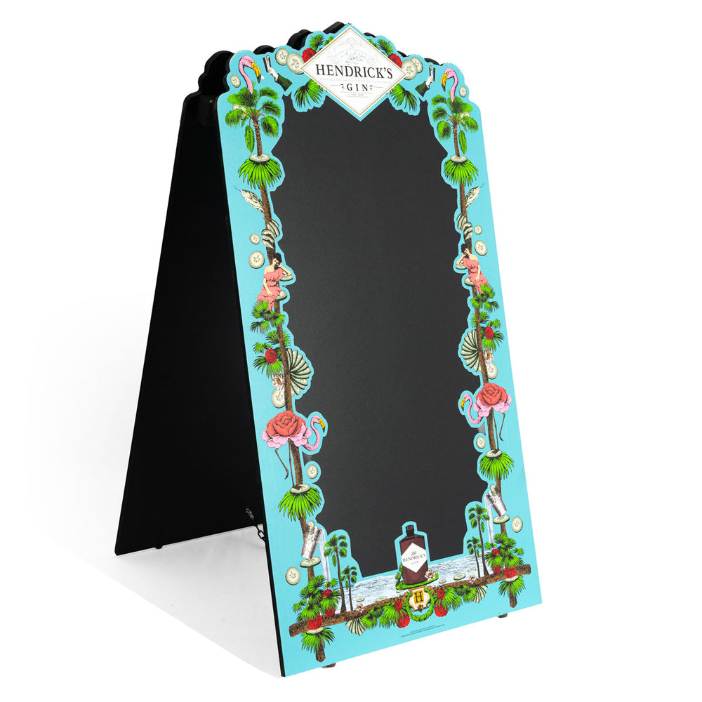 Hendricks Gin A-Frame customer stopper chalkboard display stand