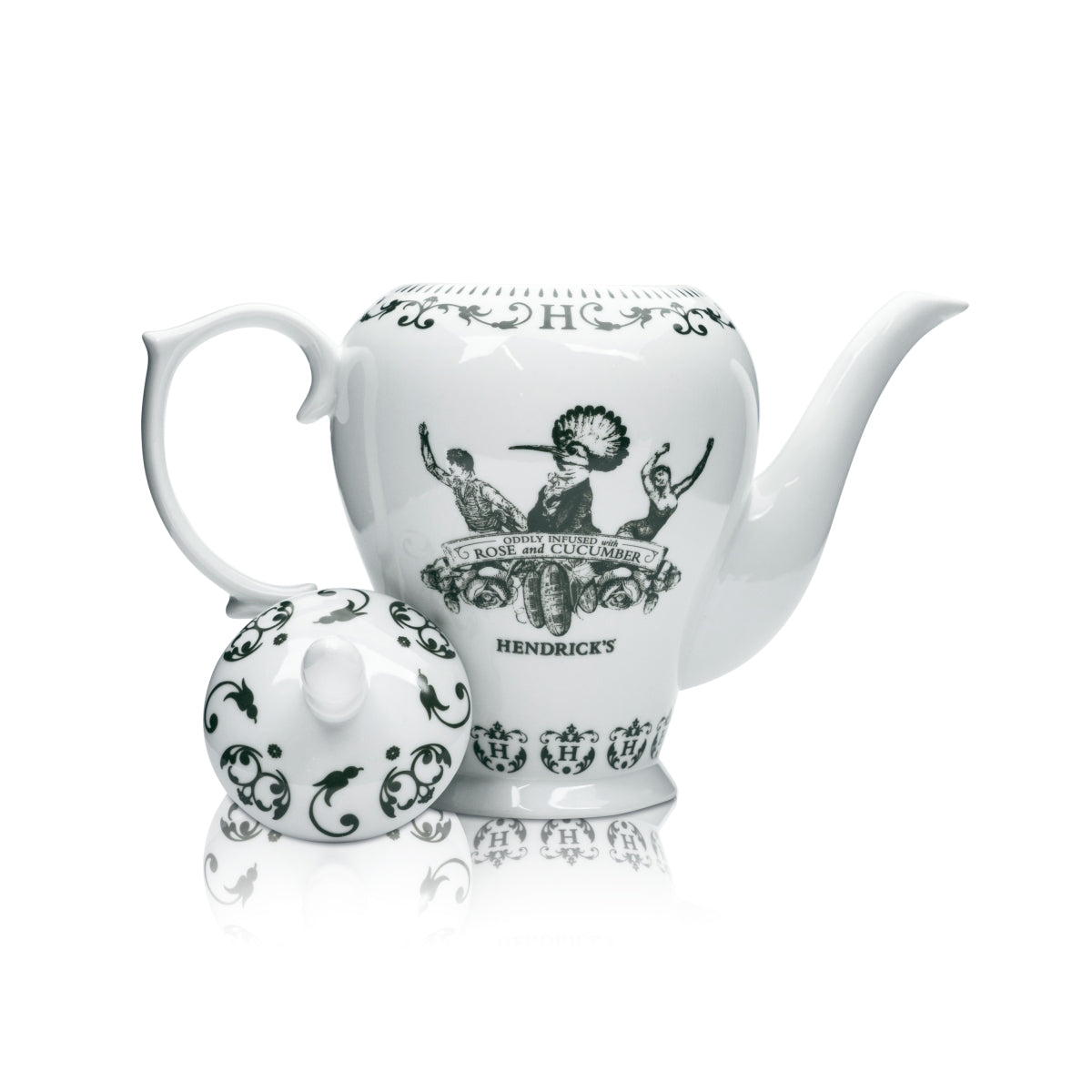 Hendricks Gin Pot 0.5l Handle Tea Pot Glasses Cup Tea Cup English Britain – View 3