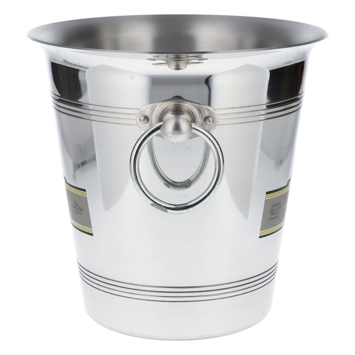 Henkell Champagne Ice Bucket, Bottle Cooler, Ice Cube Container, Handle, Metal, Silver – View 3
